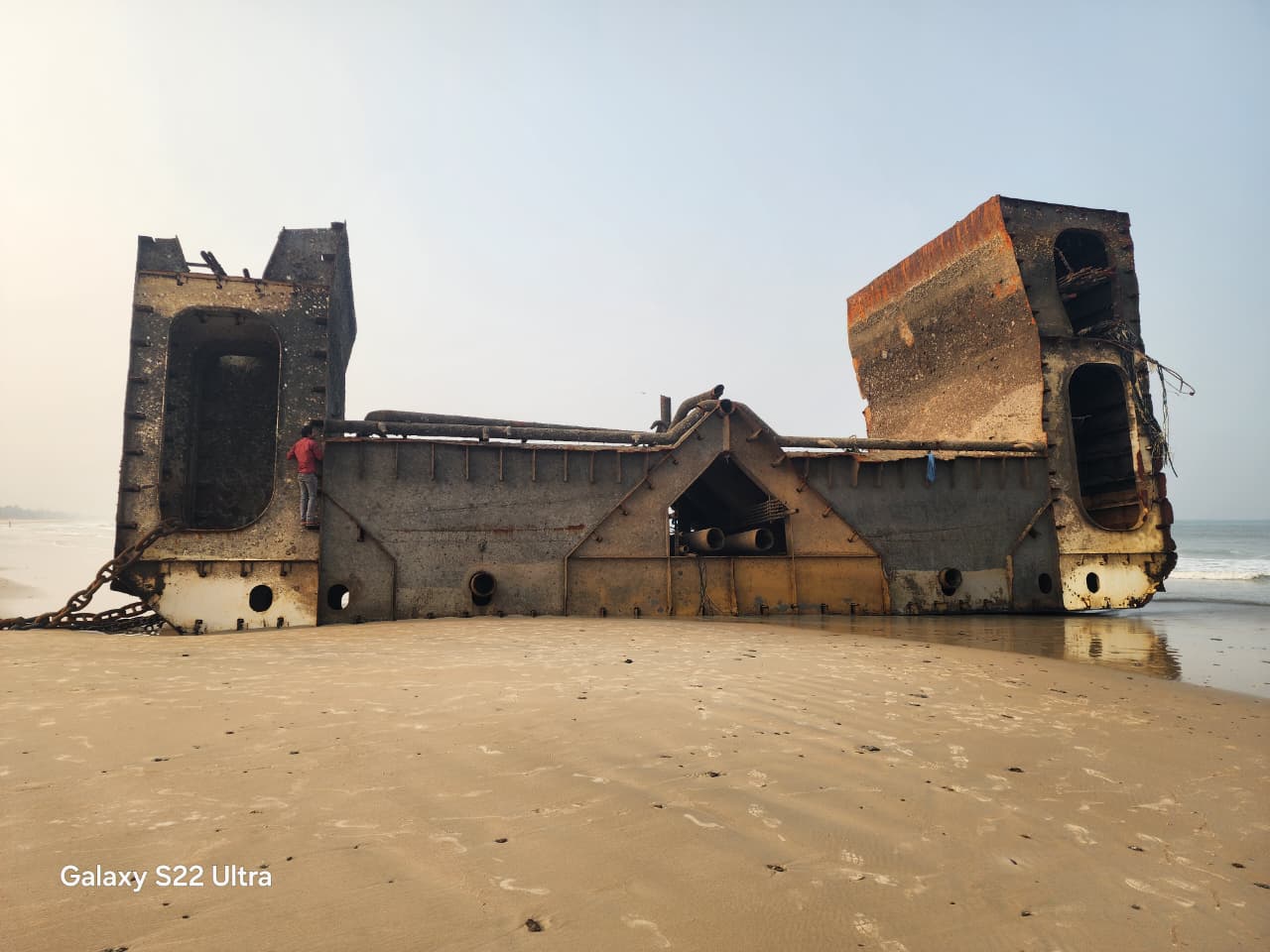 Underwater cutting and welding operations in progress